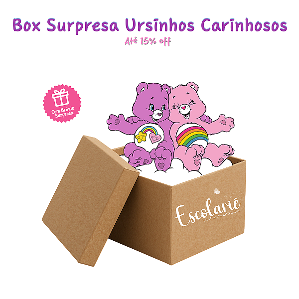 Box Surpresa de Papelaria Ursinhos Carinhosos