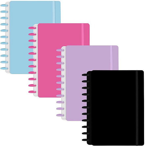 Caderno de Discos Colors Universitário c/ Capa Dura e Costurada