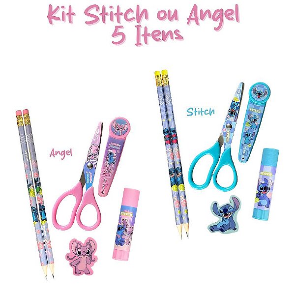 Kit Papelaria Fofa Stitch Com 5 Peças - Molin