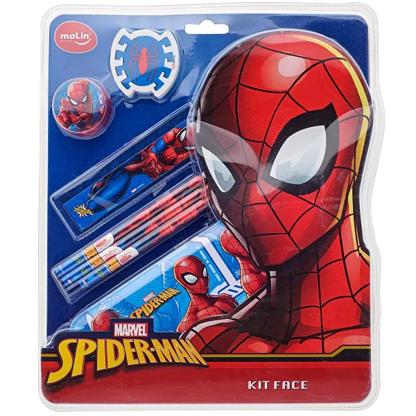 Kit Face Escolar Spiderman c/ 7 Peças - Molin