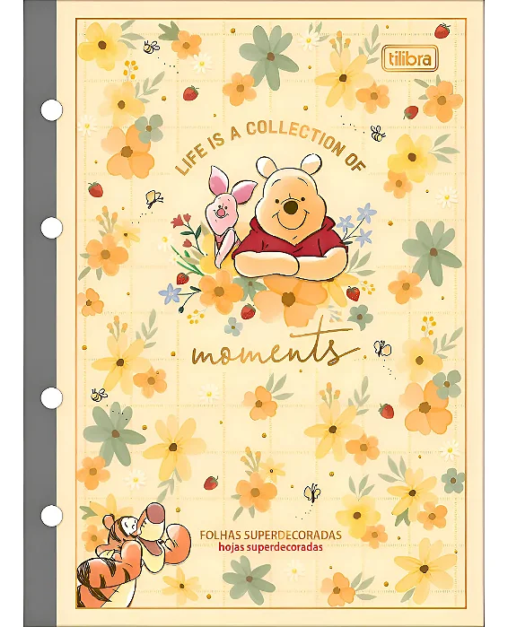 Refil Tiliflex Pooh Caderno Colegial Argolado 80 Fls - Tilibra