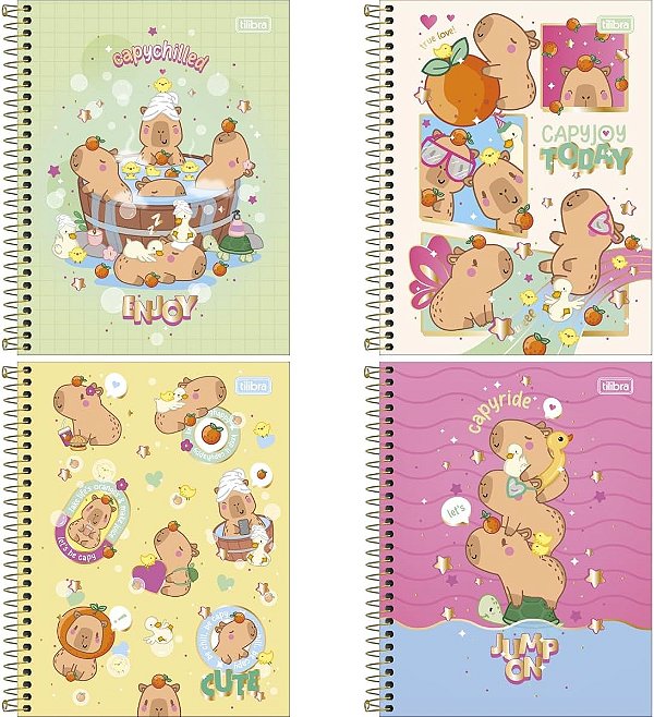 Caderneta Espiral Capa Dura Capyclub Capivara 80 Fls - Tilibra