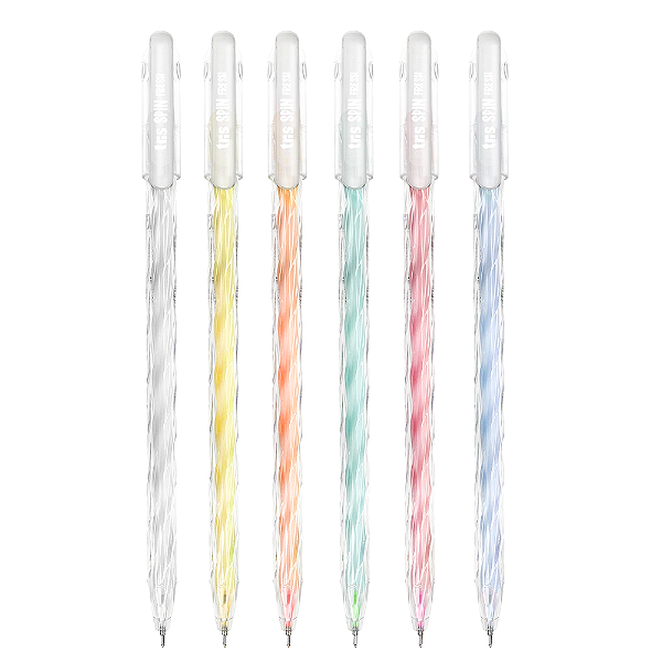 Kit 6 Canetas Gel Spin Fresh Coloridas 0,6mm - Tris