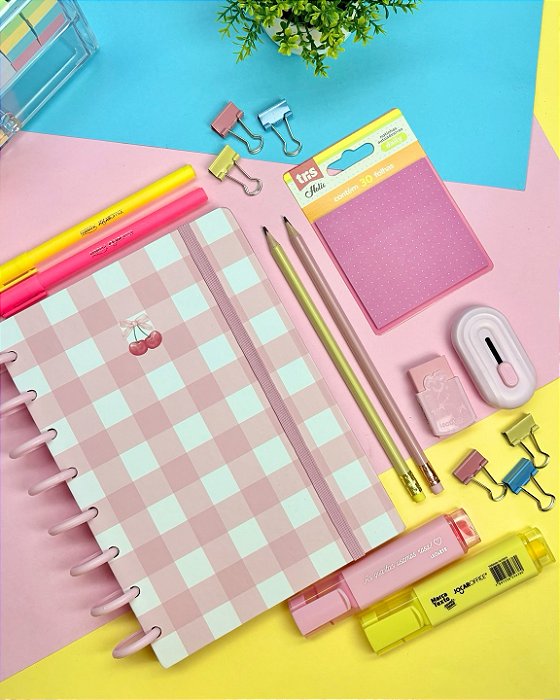 Kit Papelaria Fofa Tons Pastel - Novidade