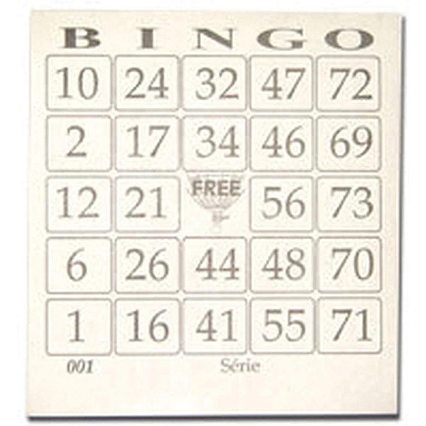 Bloco para bingo jornal 110x100mm 100 folhas - grafica guerra (pct.c/15)
