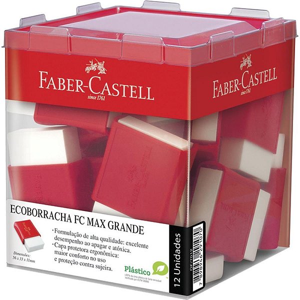 Borracha branca fc max grande capa plast.vm - faber-castell (dp.c/12)