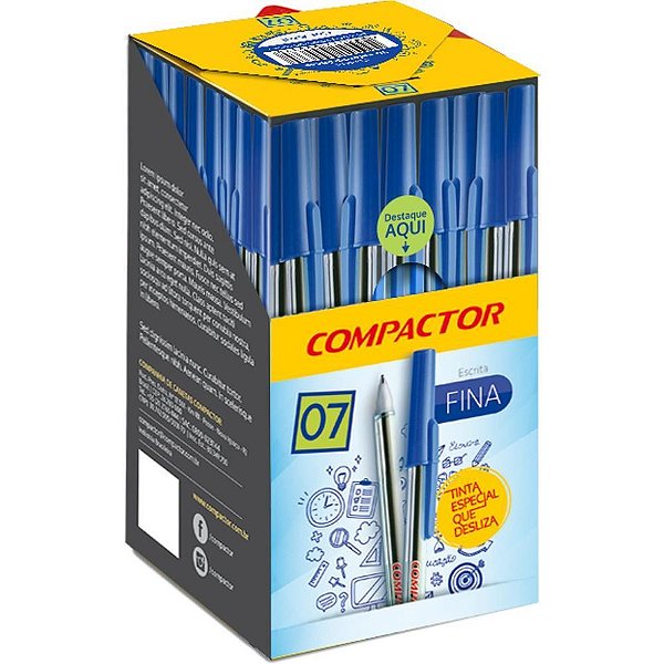 Caneta esferografica 0,7mm azul - compactor (cx.c/50)