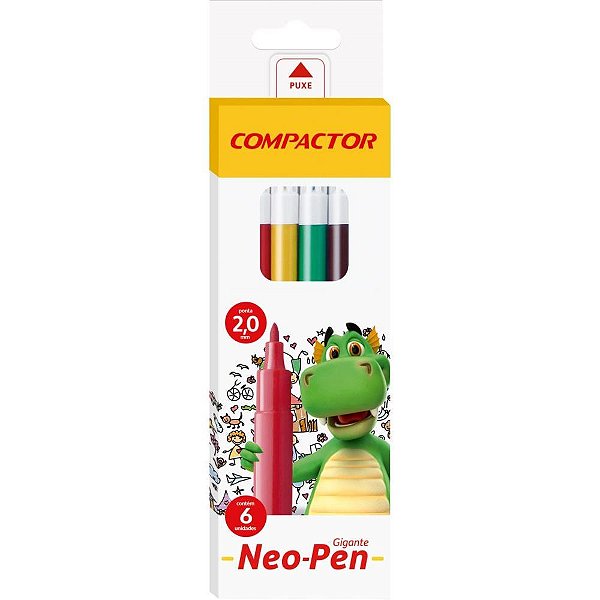 Caneta hidrografica neo-pen gigante 06 cores - compactor (pct.c/05)