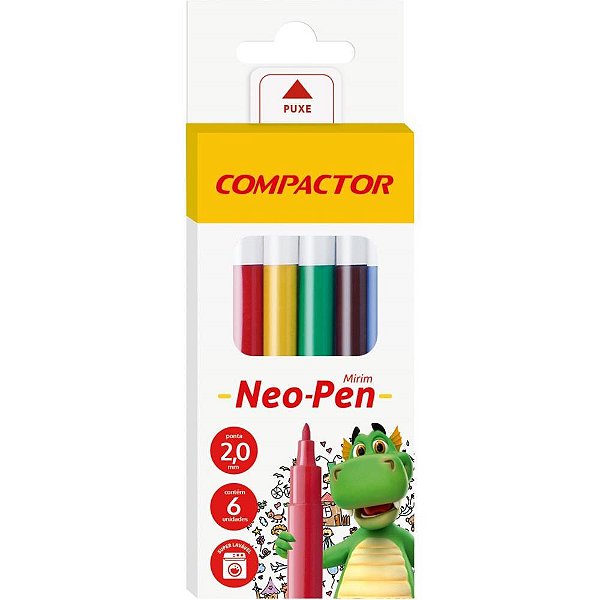Caneta hidrografica neo-pen mirim 06 cores - compactor (pct.c/05)