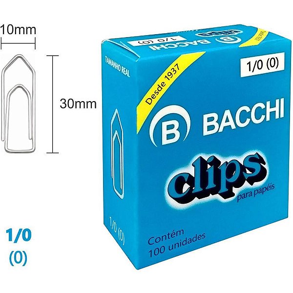 Clipe galvanizado aco 1/0 (0) 100 unidades - bacchi (pct.c/10)