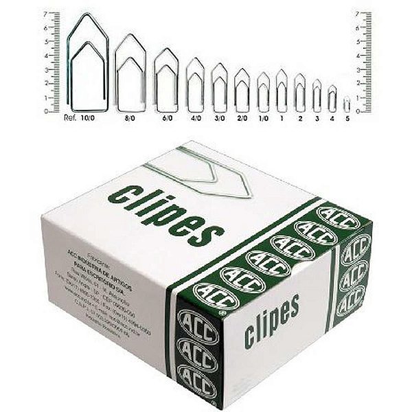 Clipe galvanizado aco 2/0 (00) 100 unidades - acc (pct.c/10)