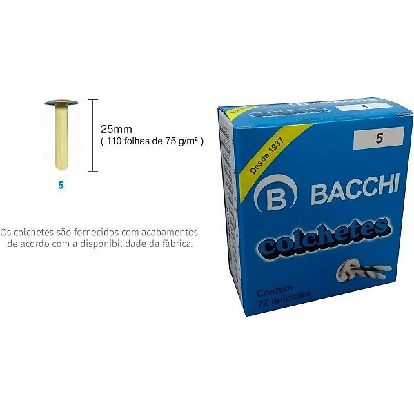 Colchete latonados n.05 cx.c/ 72unid. - bacchi (pct.c/10)