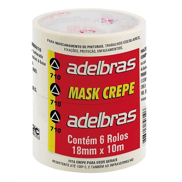 Fita crepe 710 mask crepe 18mmx10m - adelbras (pct.c/06)