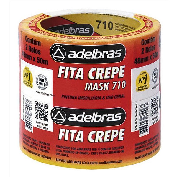 Fita crepe 710 mask crepe 48mmx50m - adelbras (pct.c/02)