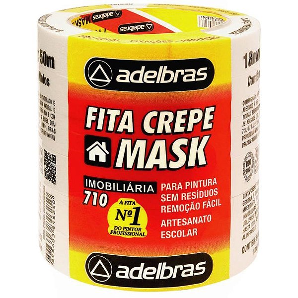 Fita crepe 710 mask crepe 18mmx50m - adelbras (pct.c/06)