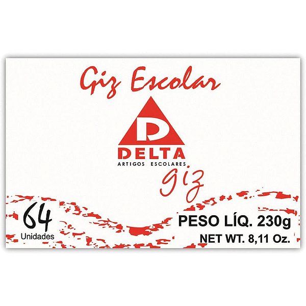 Giz escolar branco 40caixasx64palitos - delta (caixa)