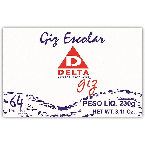 Giz escolar color 40caixasx64palitos - delta (caixa)
