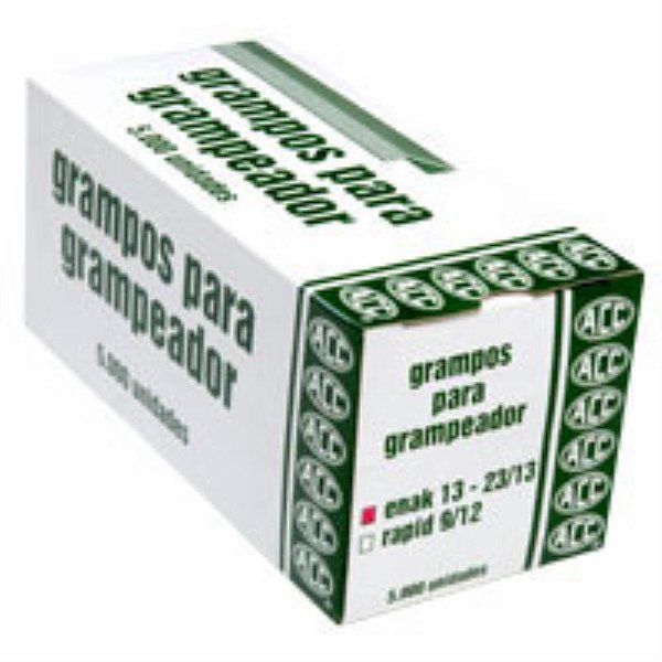Grampo para grampeador 23/13 galvanizado 5000 grampos - acc (caixa)