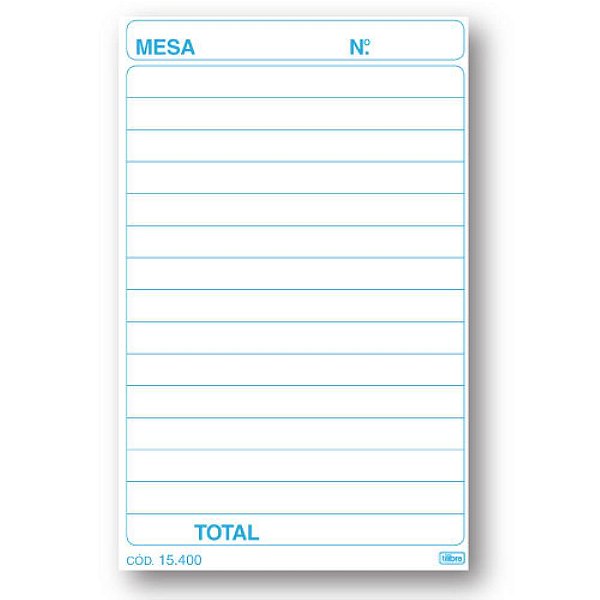 Impresso talao de pedido mesa 2 vias 50 folhas carbono - tilibra (pct.c/20)