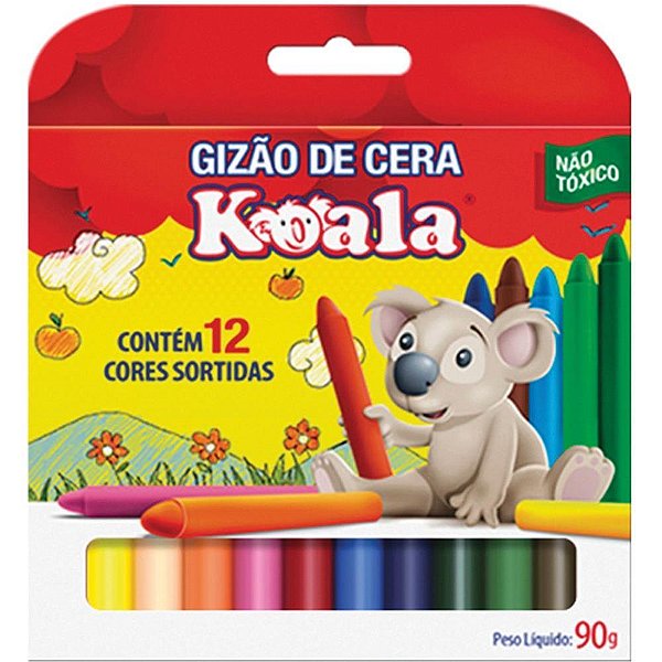 Giz de cera jumbo 12 cores koala - delta (pct.c/12)