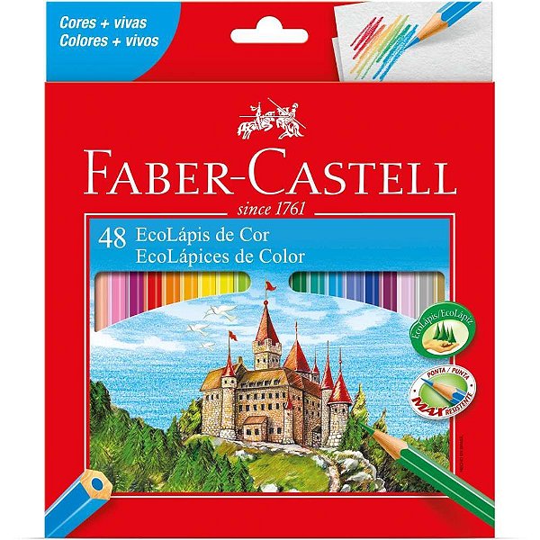 Lapis de cor sextavado ecolapis 48 cores - faber-castell (pct.c/03)