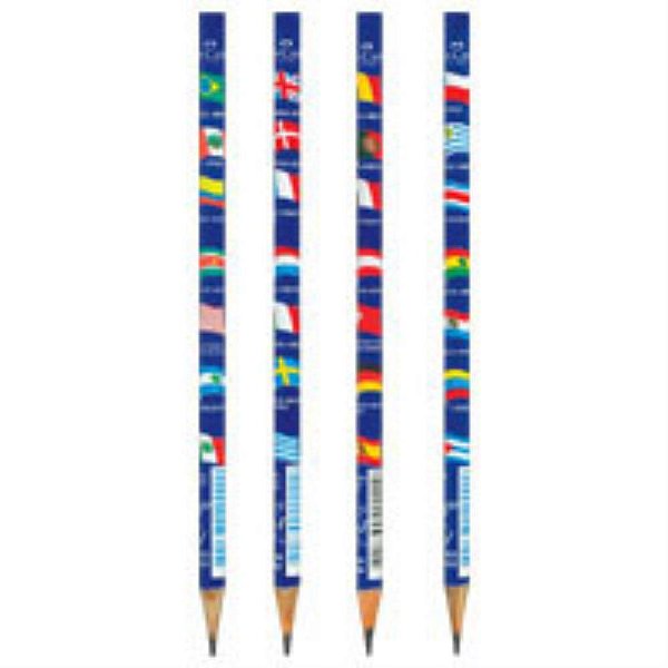 Lapis preto redondo decorado ecolapis bandeira fantasia - faber-castell (cx.c/144)