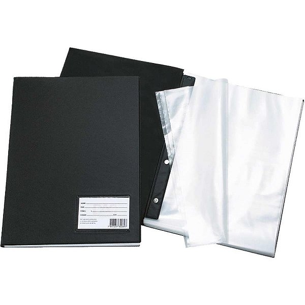Pasta catalogo oficio 10 env. finos preta - dac (pct.c/10)