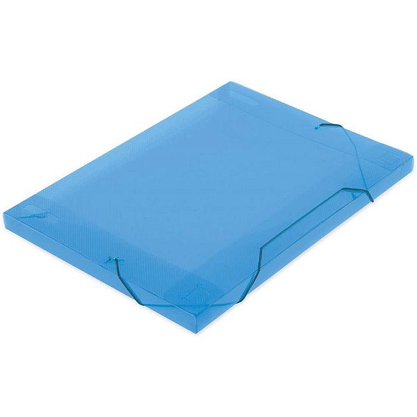 Pasta aba elastica plastica oficio 18mm azul soft - polibras (pct.c/10)