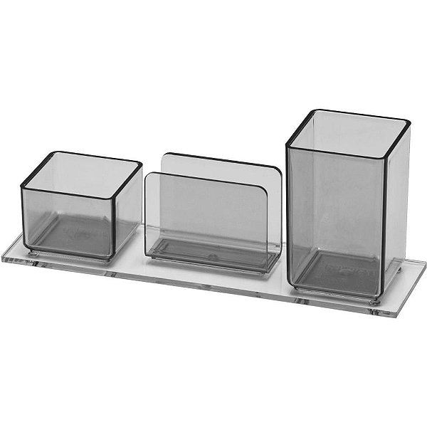 Acessorio para mesa lapis/clips/lembrete fume - acrimet (unidade)