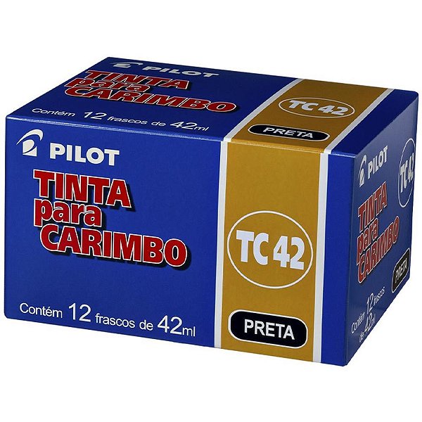 Tinta para carimbo 42ml preto - pilot (cx.c/12)
