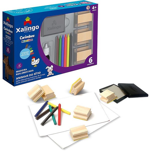 Carimbo pedagogico animais do sitio p/colorir - xalingo (unidade)