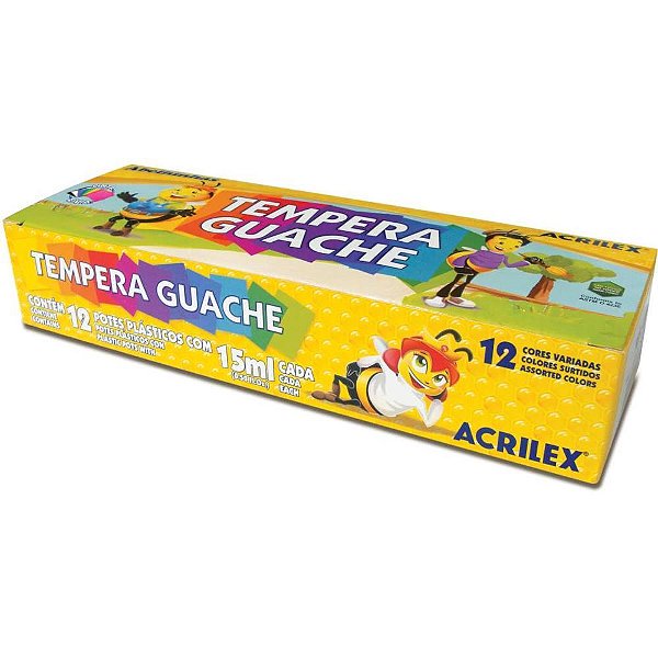 Tinta guache 015ml 12 cores - acrilex (pct.c/06)