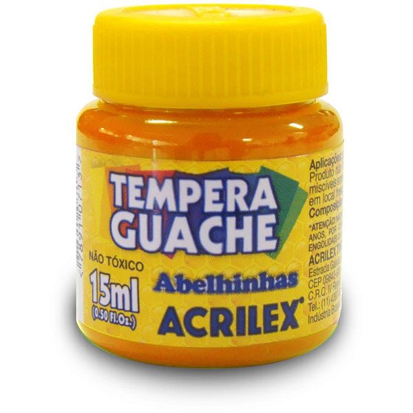 Tinta guache 015ml amarelo ouro - acrilex (duzia)