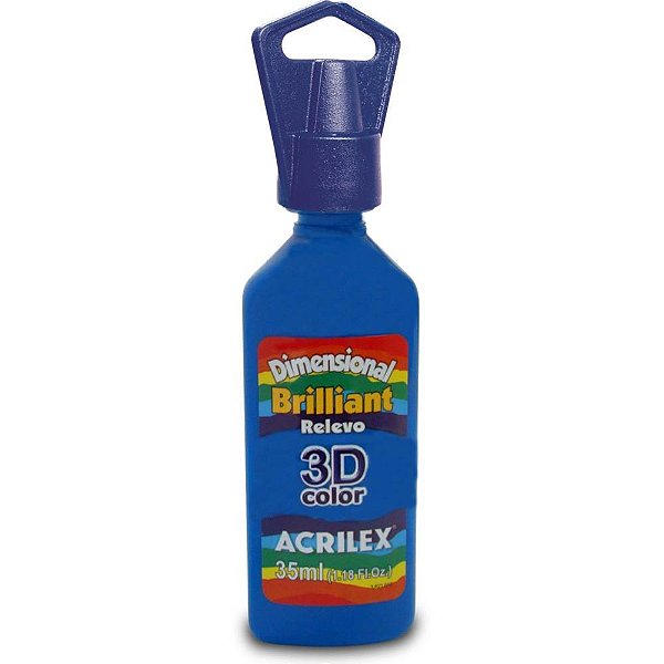 Tinta relevo dimensional brilhante azul turquesa 35ml - acrilex (pct.c/06)