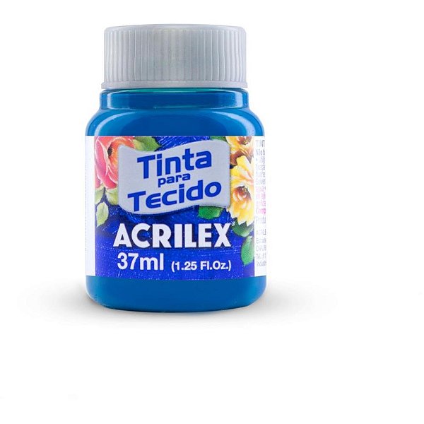 Tinta para tecido fosca 37ml azul turquesa - acrilex (duzia)