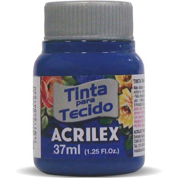 Tinta para tecido fosca 37ml azul cobalto - acrilex (duzia)