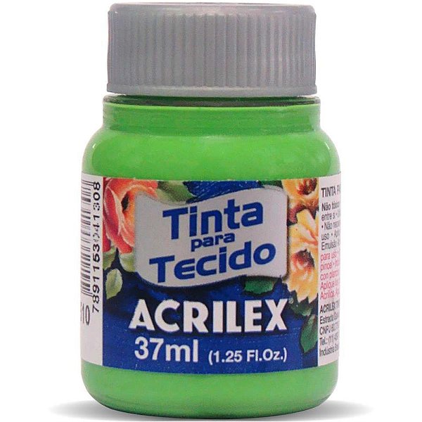 Tinta para tecido fosca 37ml verde folha - acrilex (duzia)