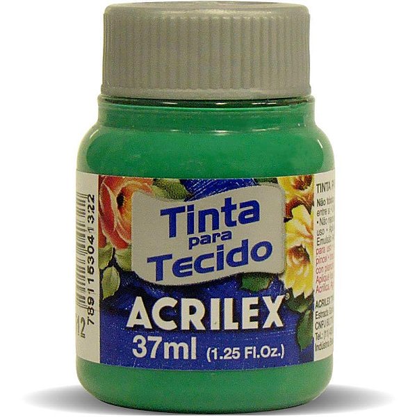 Tinta para tecido fosca 37ml verde veronese - acrilex (duzia)