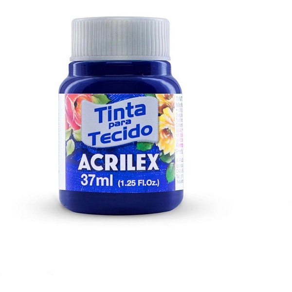 Tinta para tecido fosca 37ml azul marinho - acrilex (duzia)