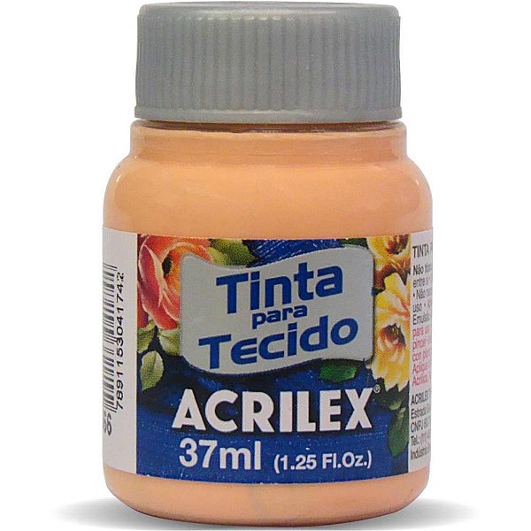 Tinta para tecido fosca 37ml pessego - acrilex (duzia)