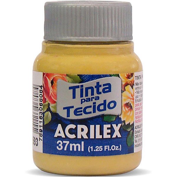 Tinta para tecido fosca 37ml ocre ouro - acrilex (duzia)