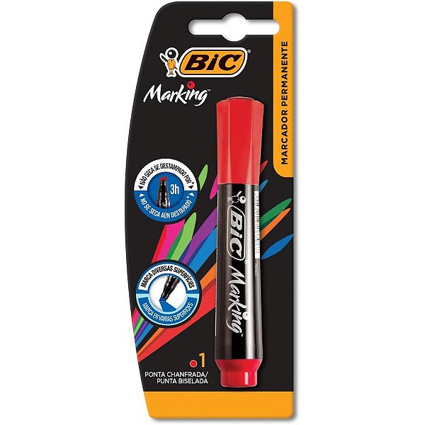 Pincel marcador permanente marcador recarregavel vermelha - bic (bl.c/01)
