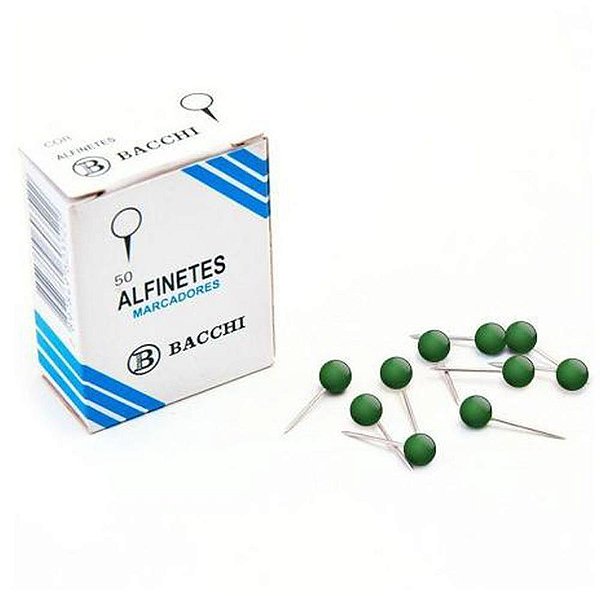 Alfinete mapa verde cx.c/50pcs. - bacchi (pct.c/10)