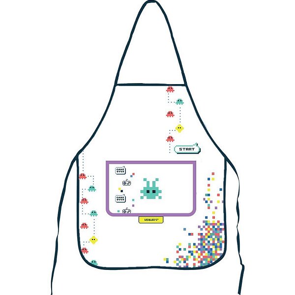 Avental escolar decorado game infantil - leonora (unidade)