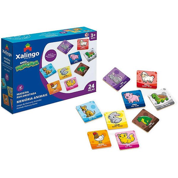 Jogo da memoria animais 24pcs. - xalingo (unidade)