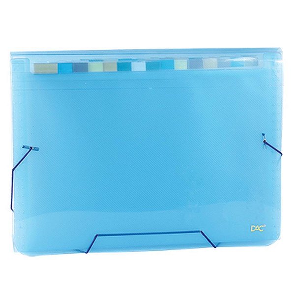 Pasta sanfonada plastica a4 12 divisoes azul - dac (unidade)