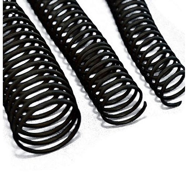 Espiral para caderno 14mm preto c/100un. p/85fls. - mares (pacote)
