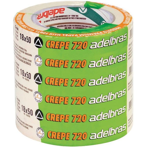Fita crepe 720 alta performance 18mmx50m - adelbras (pct.c/06)