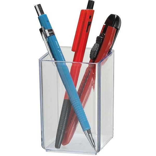 Acessorio para mesa porta lapis acrilico cristal - acrimet (unidade)