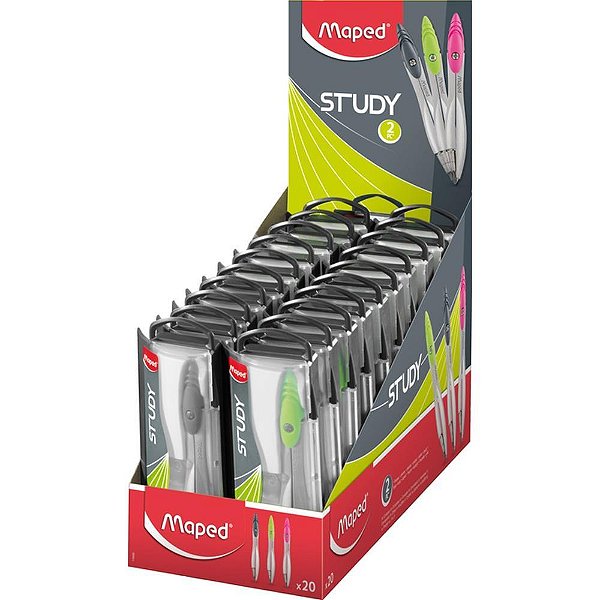 Compasso study new design cinza metal - maped (estojo)